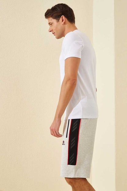 Carbon Melange Striped Standard Fit Men's Shorts - 81148