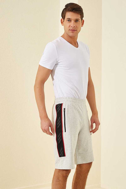 Carbon Melange Striped Standard Fit Men's Shorts - 81148