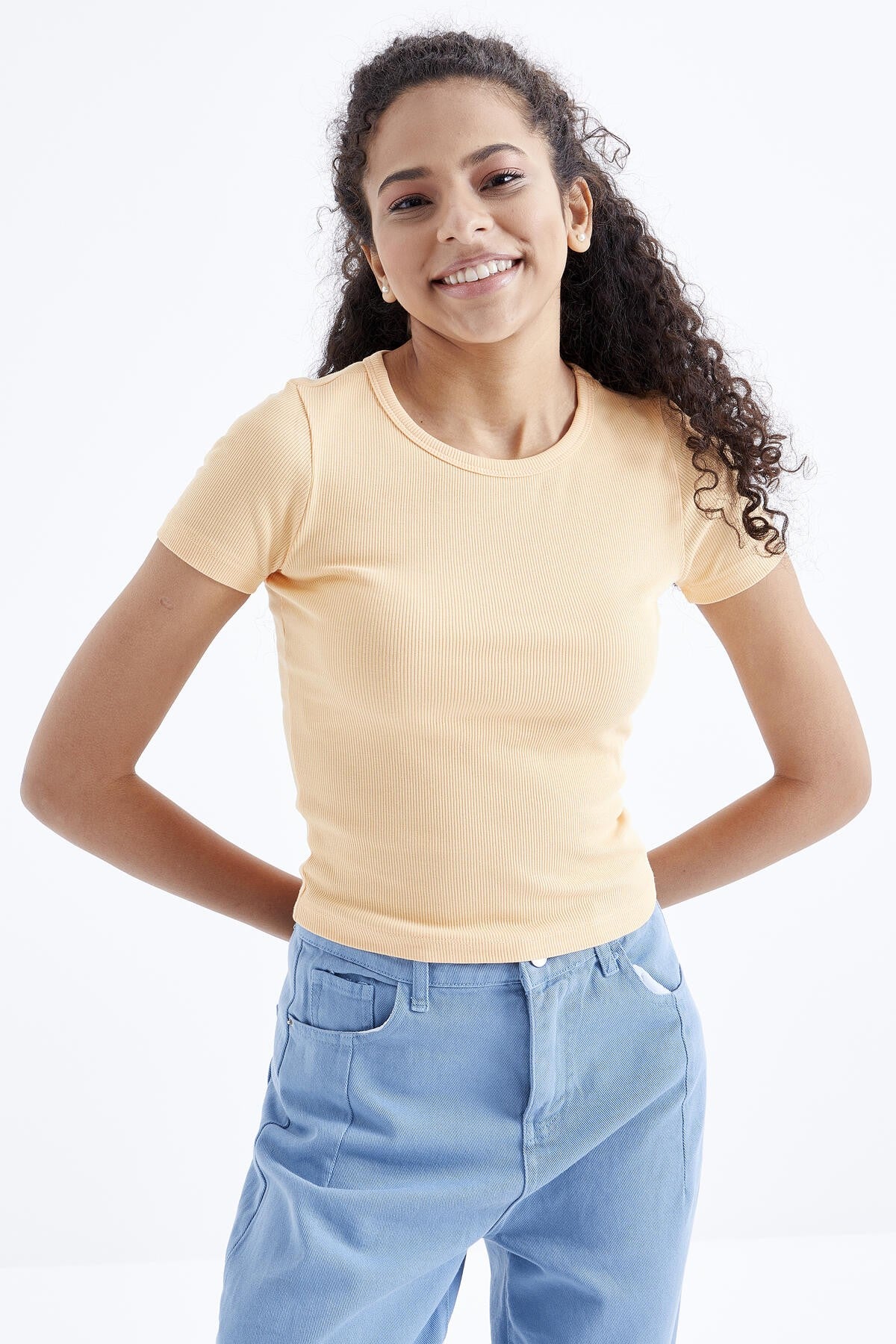 Melon Inside Basic Short Sleeve O Neck Women's T-Shirt - 97202