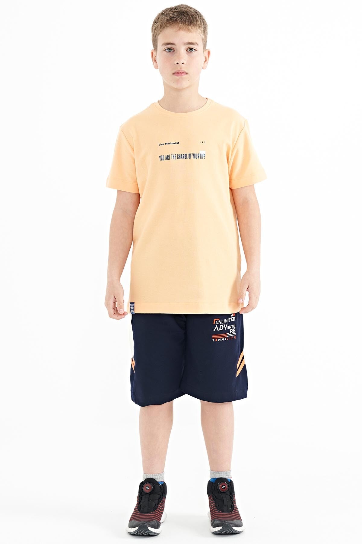 Melon Inside Print Detailed O Collar Standard Cut Men's Kids T-Shirt - 11117