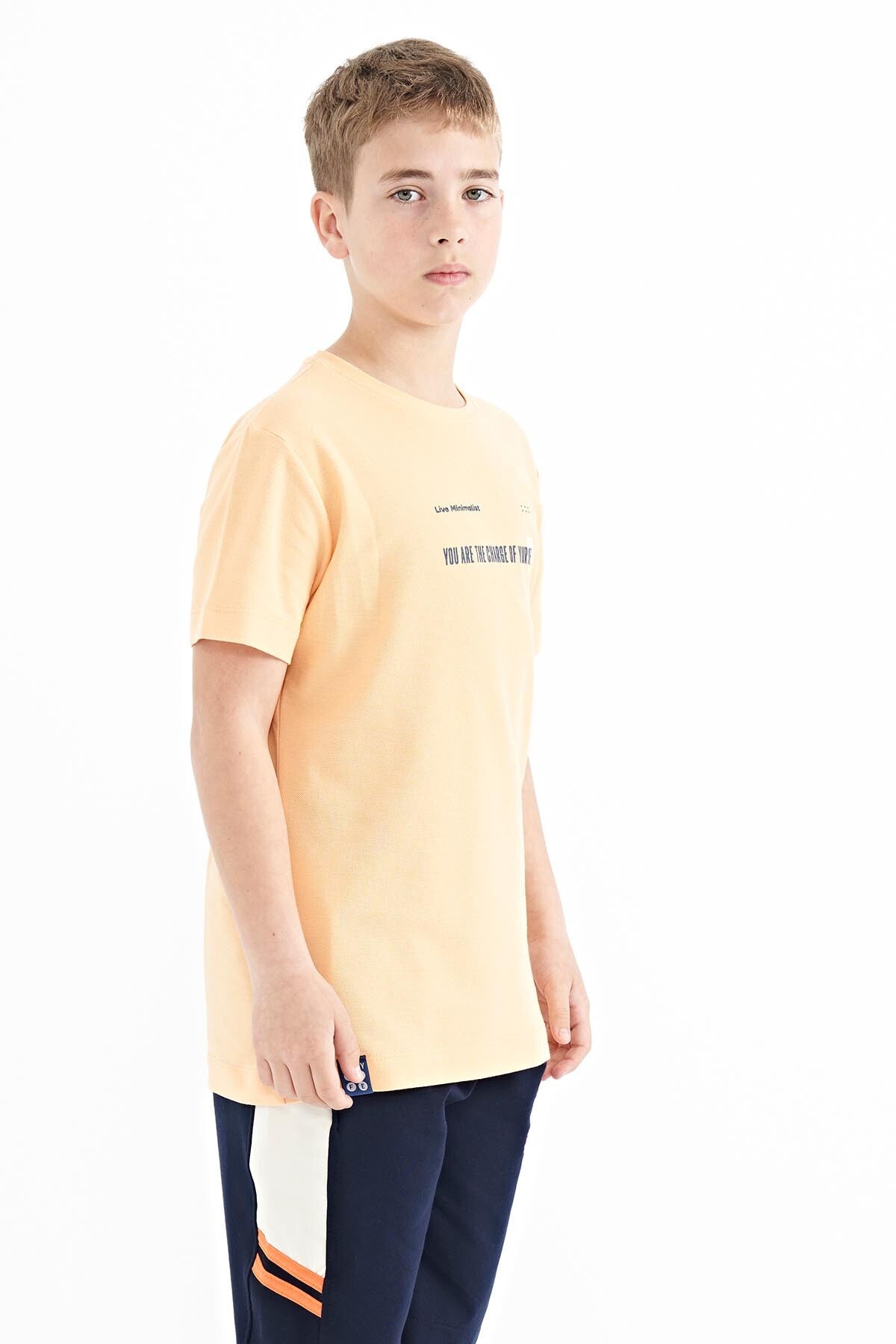 Melon Inside Print Detailed O Collar Standard Cut Men's Kids T-Shirt - 11117