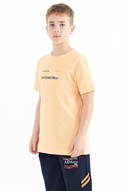 Melon Inside Print Detailed O Collar Standard Cut Men's Kids T-Shirt - 11117