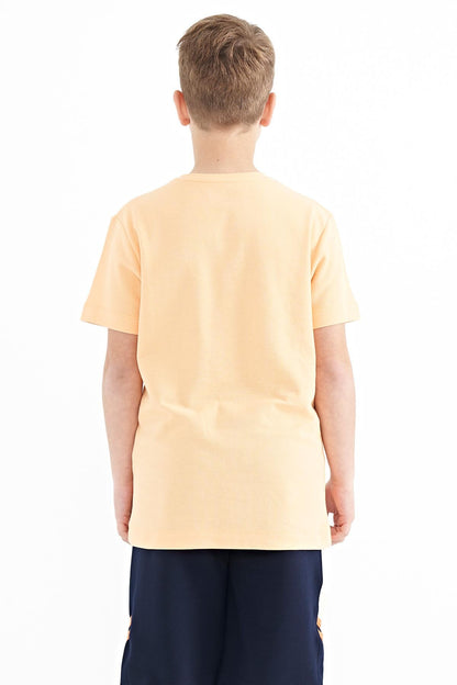 Melon Inside Print Detailed O Collar Standard Cut Men's Kids T-Shirt - 11117