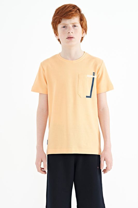 Melon Inner Pocket Detailed O Collar Standard Fit Boys T-Shirt - 11120