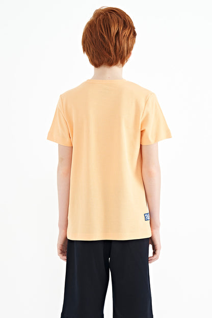Melon Inner Pocket Detailed O Collar Standard Fit Boys T-Shirt - 11120