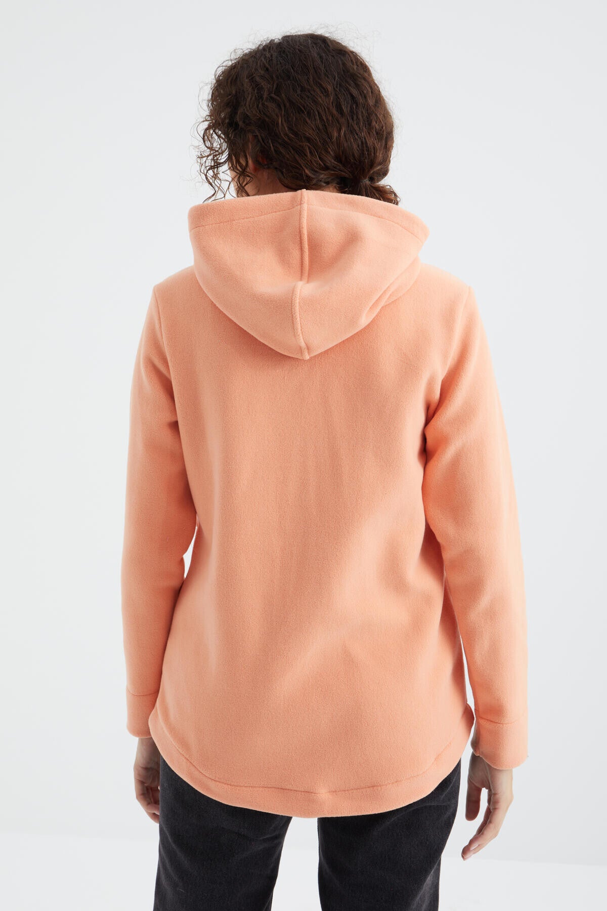 Melon Lined Hooded Zip-Up Comfortable Fit Women's Fleece Sweatshirt - 97233