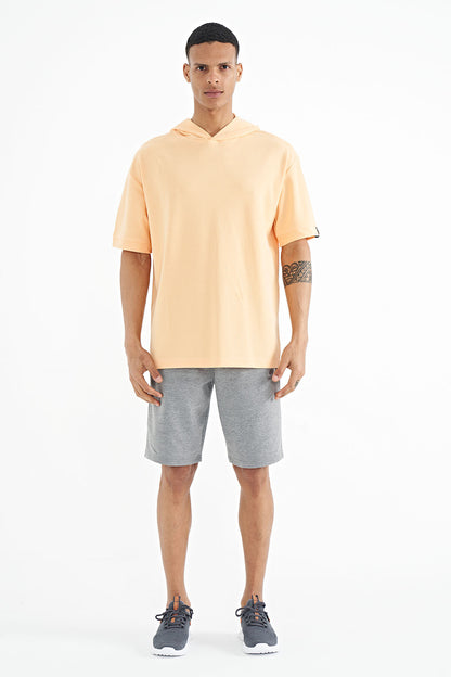 Melon Inside Hooded Sleeve Label Detailed Oversize Men's T-shirt - 88179