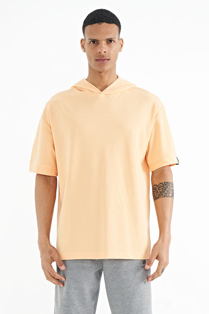 Melon Inside Hooded Sleeve Label Detailed Oversize Men's T-shirt - 88179