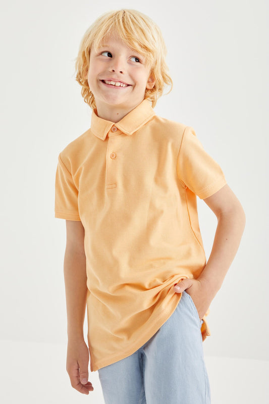 Classic Short Sleeve Polo Collar Boys' T-Shirt - 10962