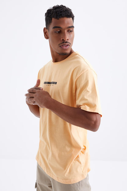 Melon Inside Back Print O Collar Men's Oversize T-Shirt - 88100