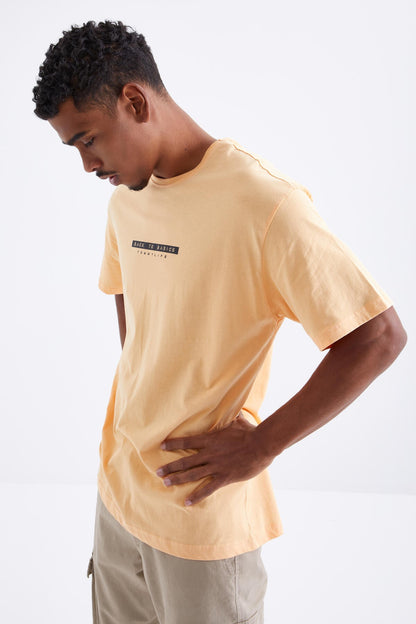 Melon Inside Back Print O Collar Men's Oversize T-Shirt - 88100