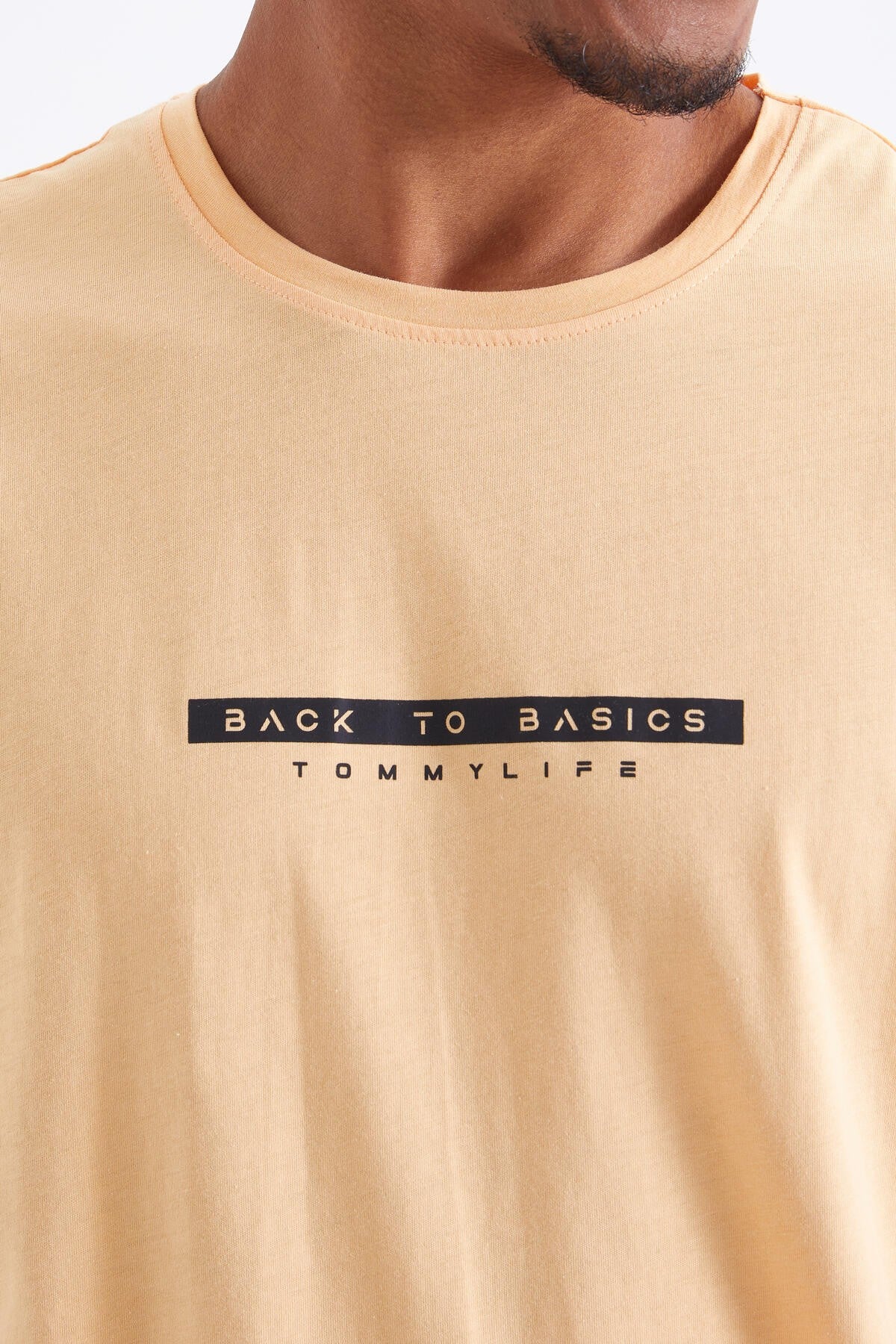Melon Inside Back Print O Collar Men's Oversize T-Shirt - 88100
