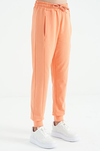 Melon Inner Side Lettering Embroidered Laced Standard Fit Jogger Girls Tracksuit Bottom - 75123