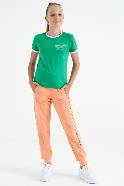 Melon Inner Side Lettering Embroidered Laced Standard Fit Jogger Girls Tracksuit Bottom - 75123