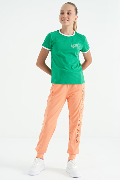 Melon Inner Side Lettering Embroidered Laced Standard Fit Jogger Girls Tracksuit Bottom - 75123