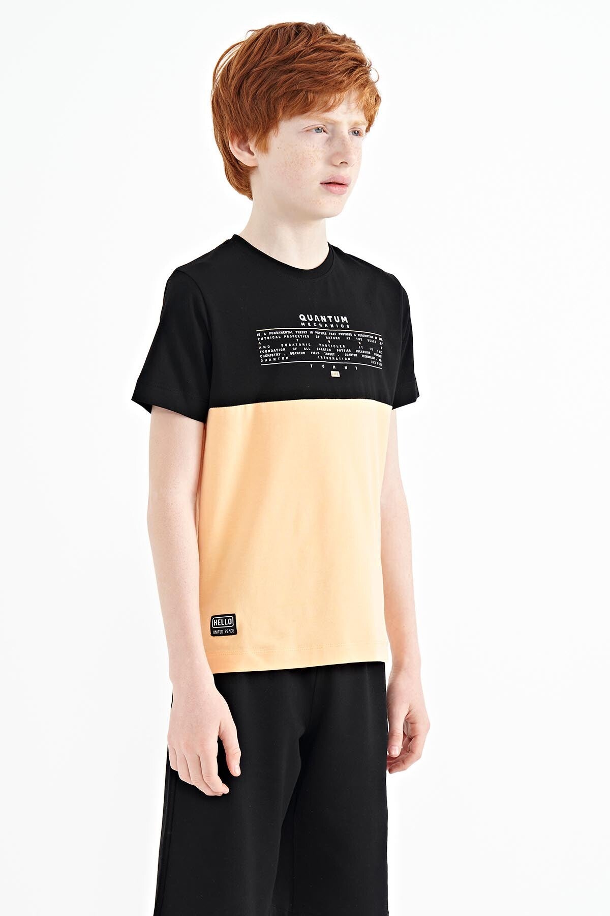 Melon Inside Print Color Block Standard Fit O Collar Boys T-Shirt - 11134