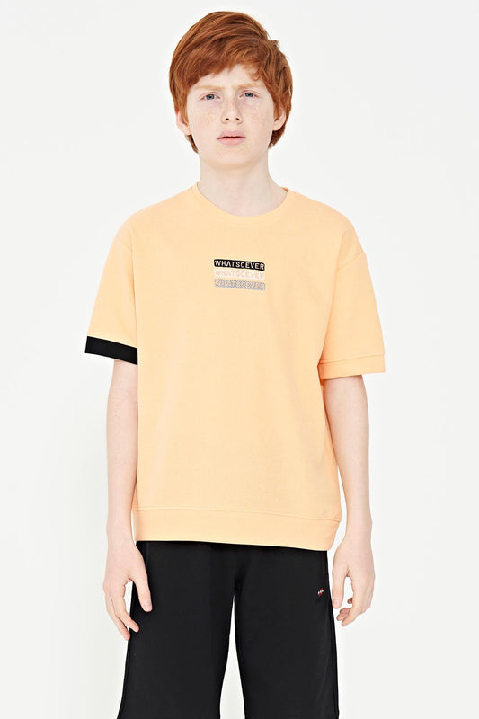 Oversize boys T-Shirt - 11146 with embroidered O Collar in the inside of the jacket