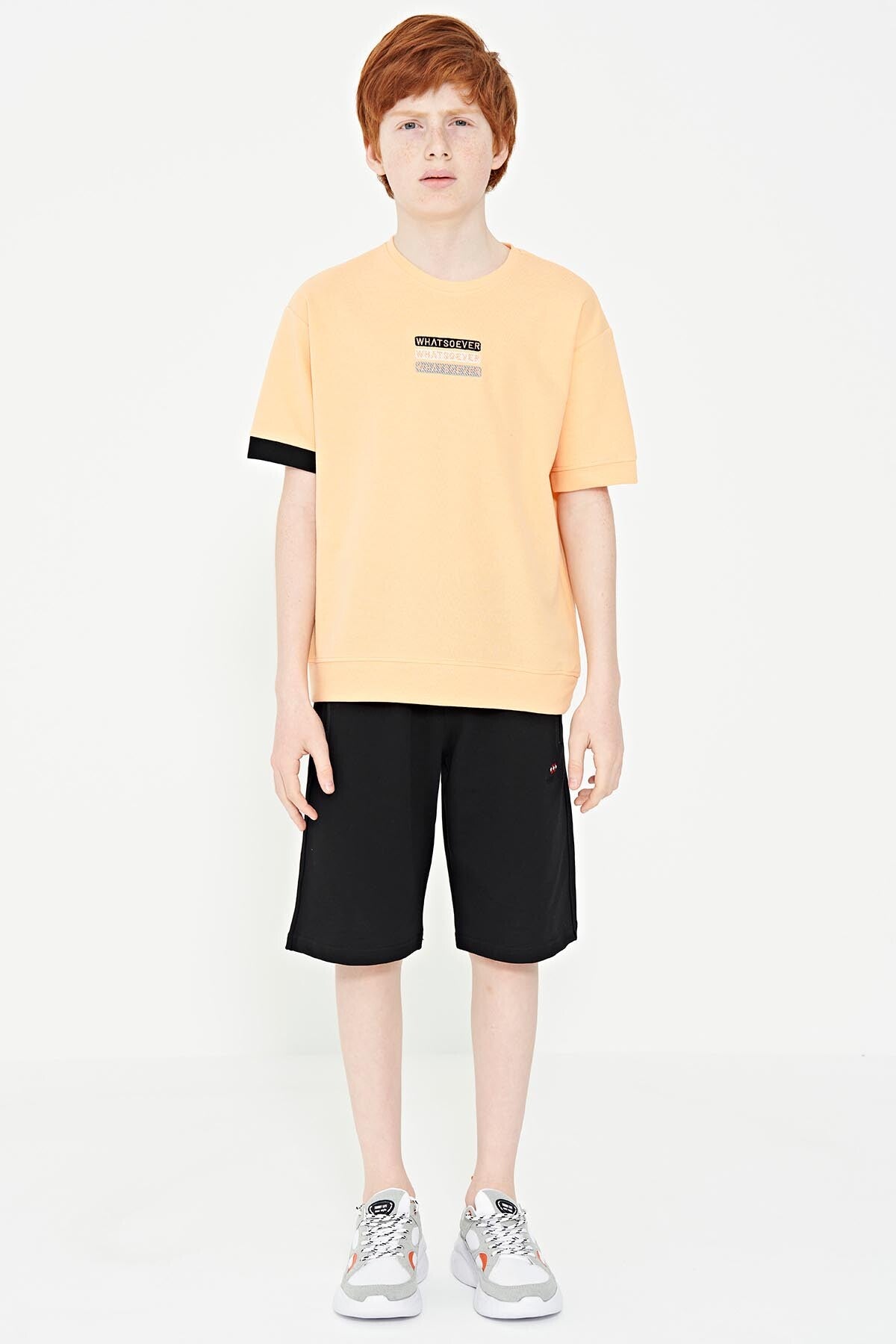 Oversize boys T-Shirt - 11146 with embroidered O Collar in the inside of the jacket