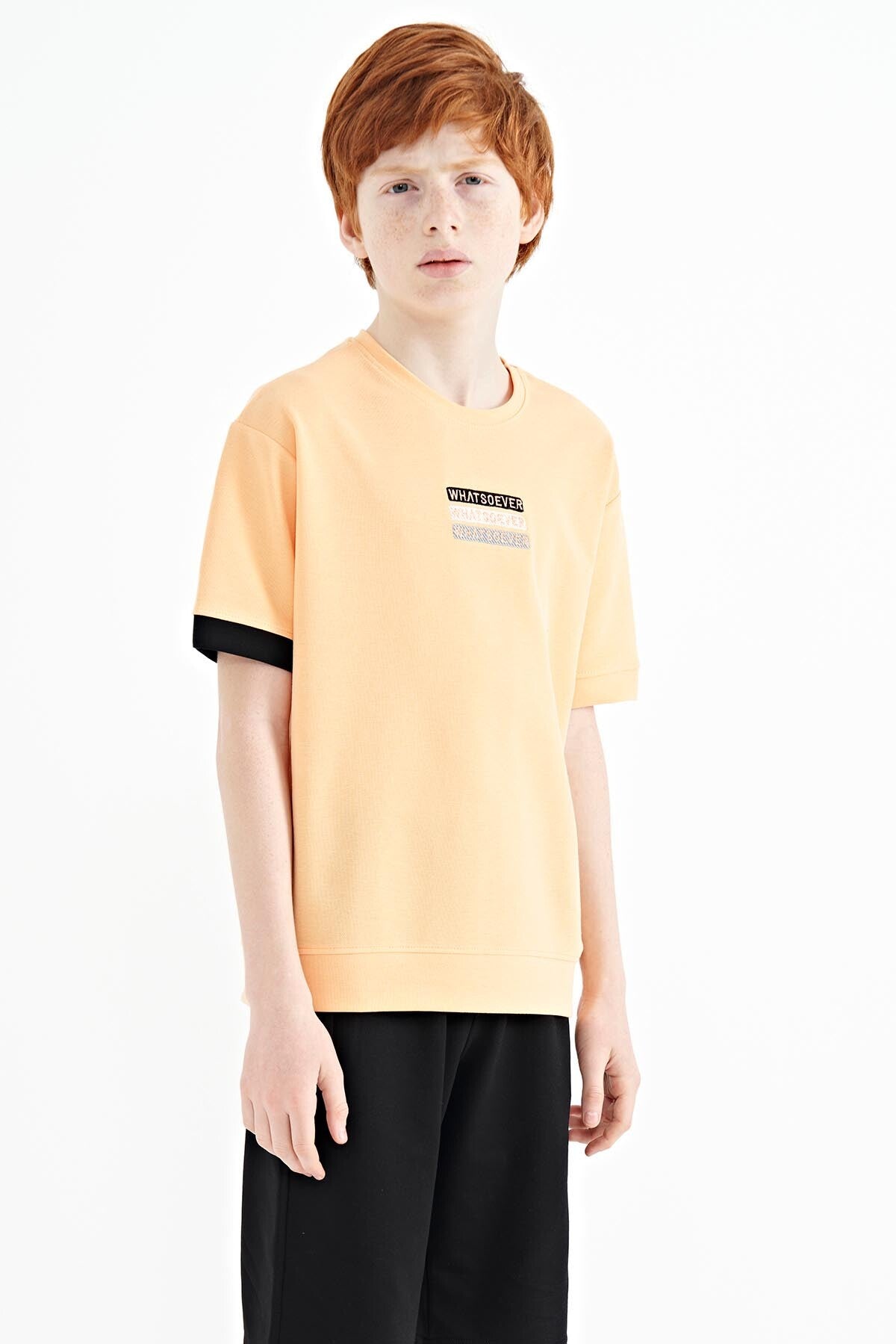 Oversize boys T-Shirt - 11146 with embroidered O Collar in the inside of the jacket