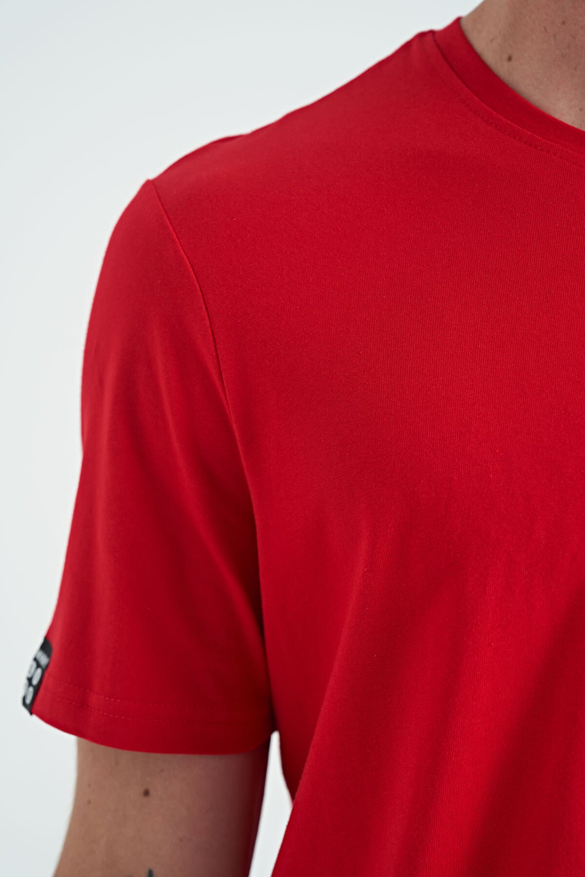 Red Men's Basic Short Sleeve Standard Fit O Neck T-shirt - 87911