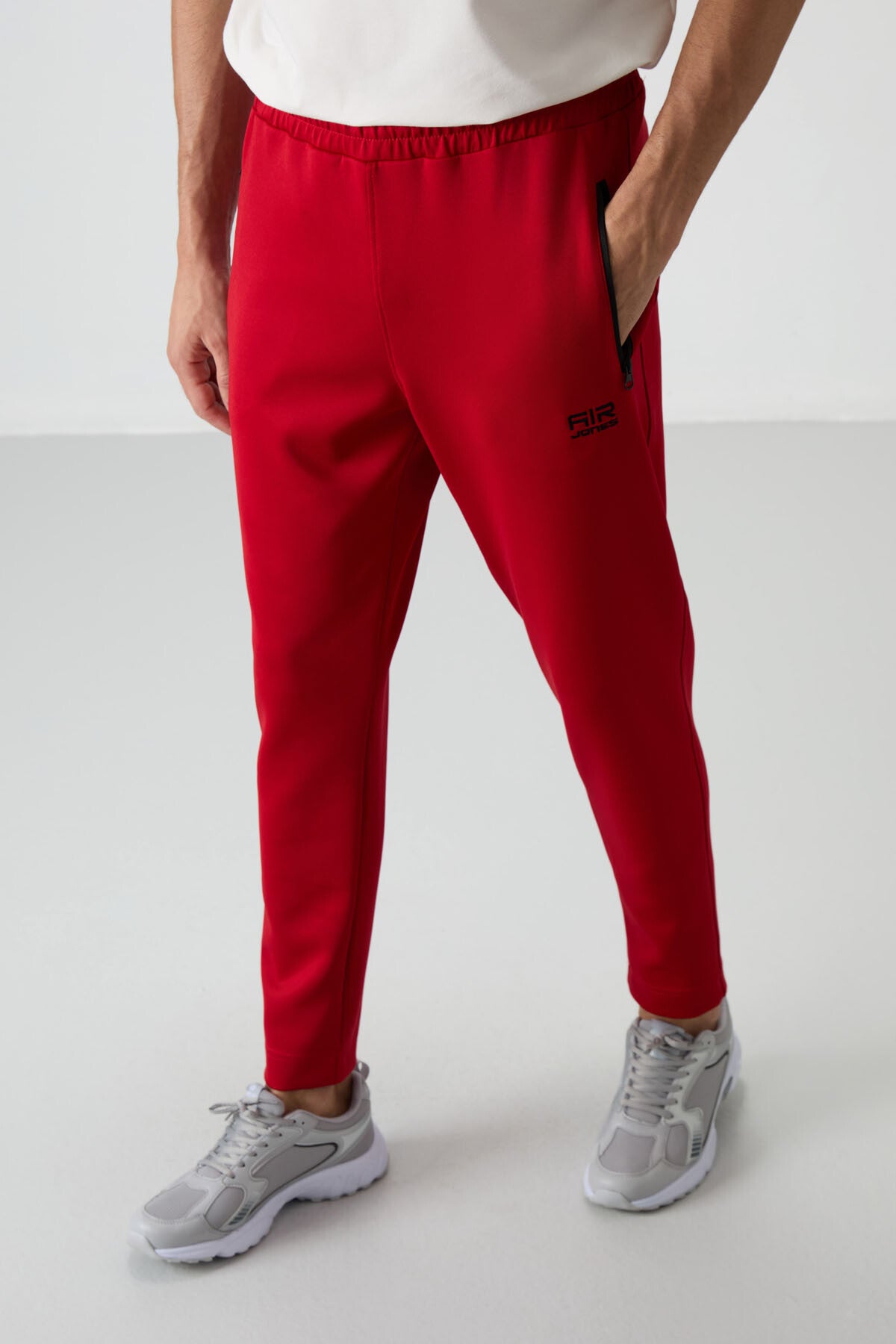 Red Scuba Fabric Men's Tracksuit Bottom - 84950