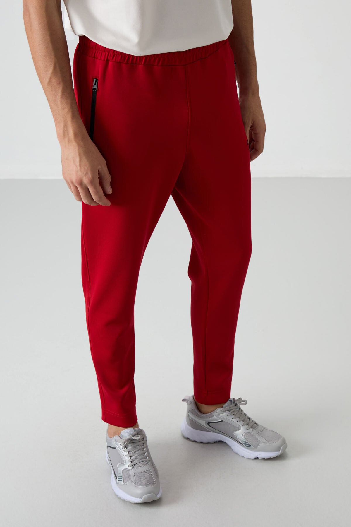 Red Scuba Fabric Men's Tracksuit Bottom - 84950