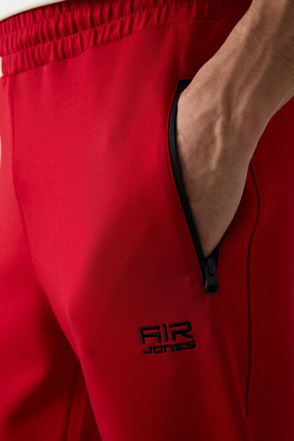 Red Scuba Fabric Men's Tracksuit Bottom - 84950