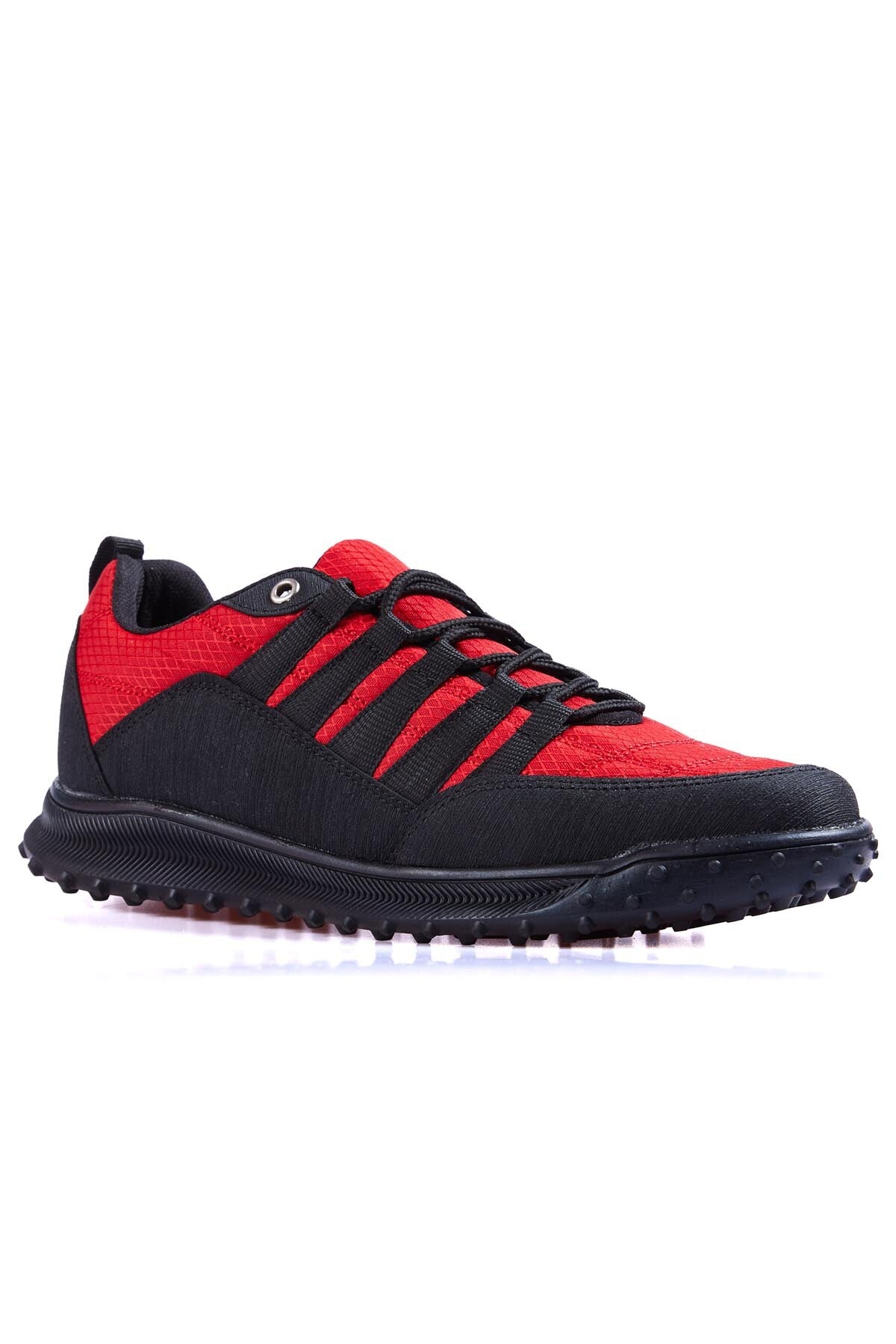 Red Laced Detailed PU Leather Men's Sports Shoes - 89114