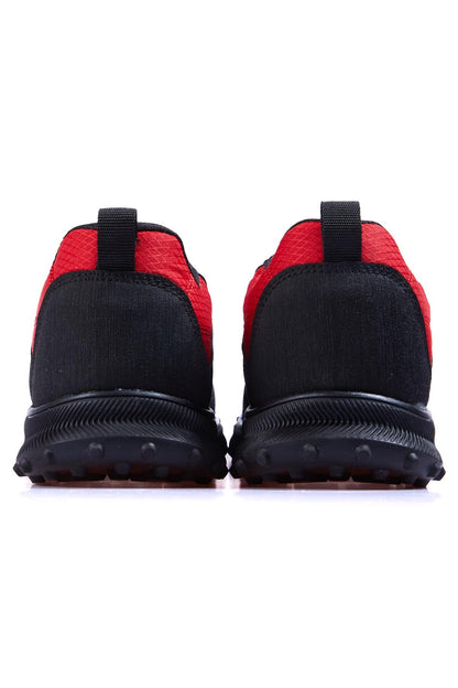 Red Laced Detailed PU Leather Men's Sports Shoes - 89114
