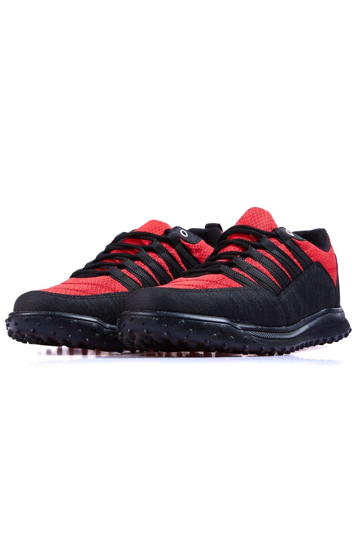 Red Laced Detailed PU Leather Men's Sports Shoes - 89114