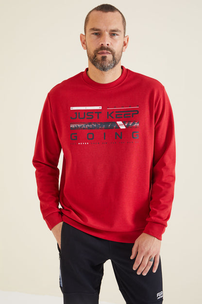 Urien Red Printed Men's Sweatshirt - 88129