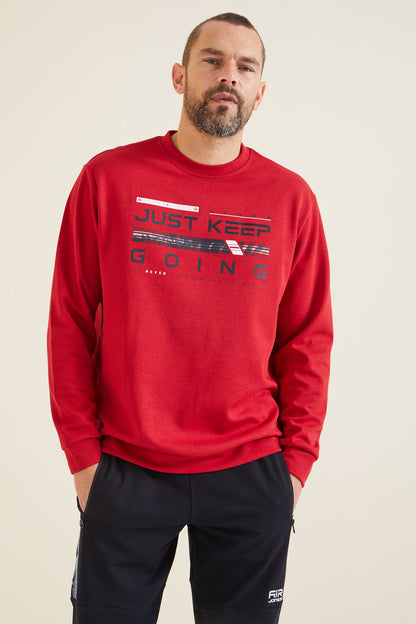 Urien Red Printed Men's Sweatshirt - 88129