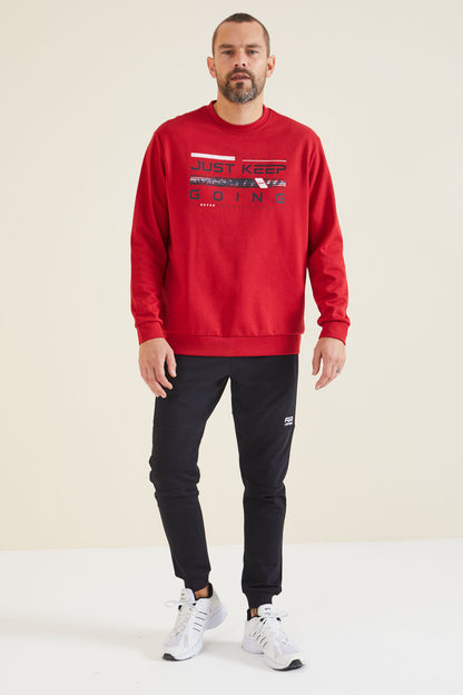 Urien Red Printed Men's Sweatshirt - 88129