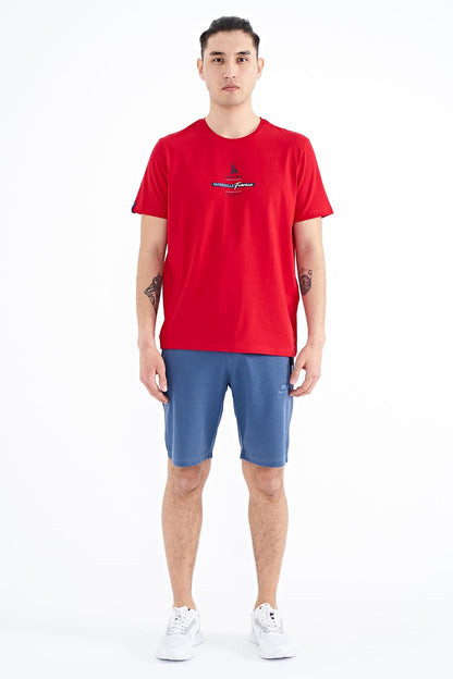 Red Printed O Collar Standard Fit Men's T-shirt - 88212