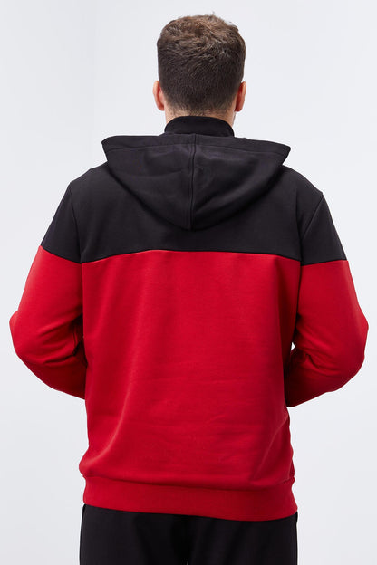 Red Men's Half-Zip Standard Fit Hooded Sweatshirt - 88033