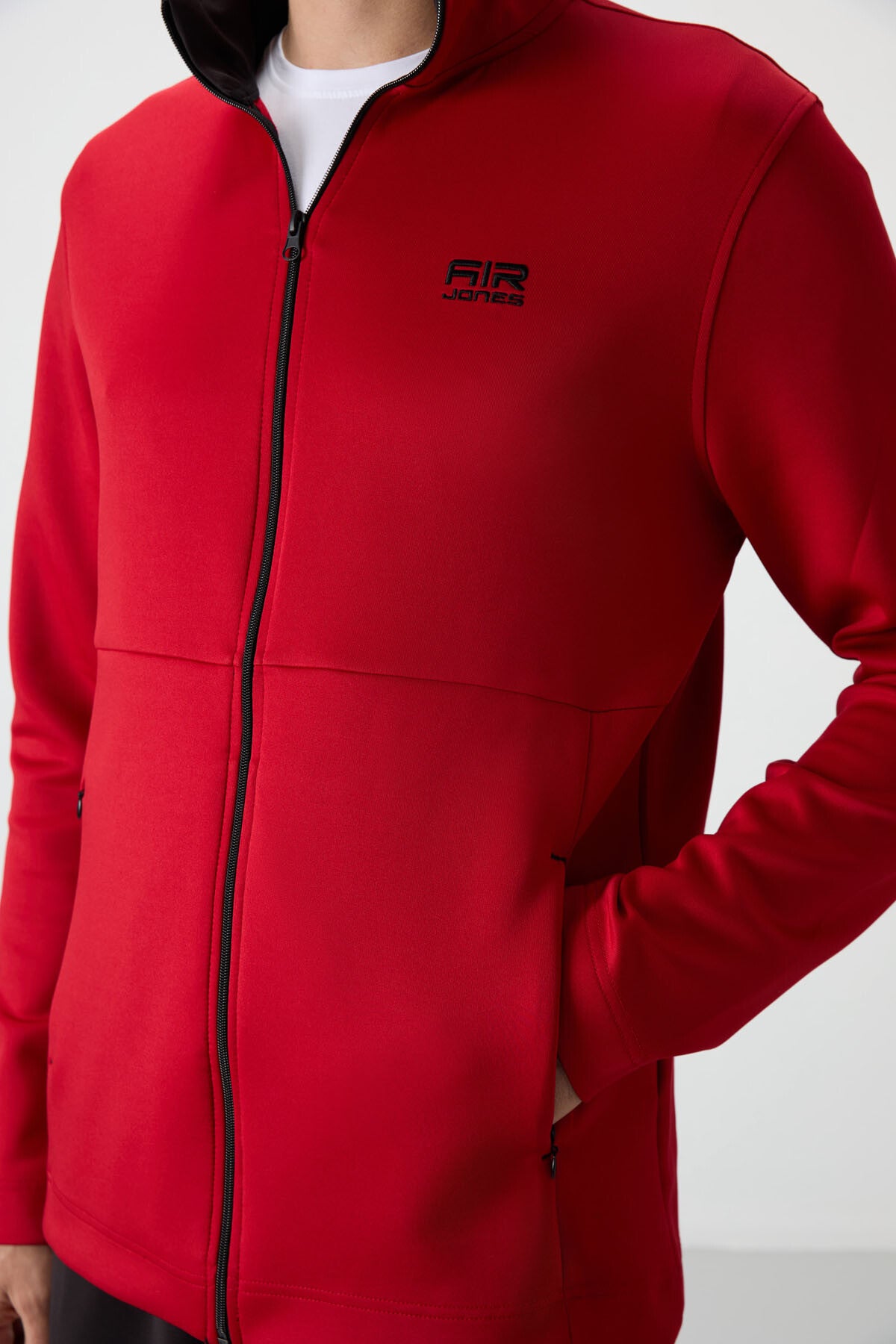 Navy Blue - Black Scuba Fabric Men's Tracksuit Set - 85199