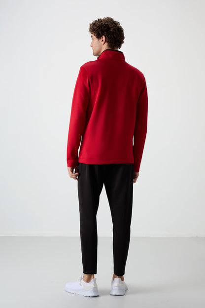 Navy Blue - Black Scuba Fabric Men's Tracksuit Set - 85199