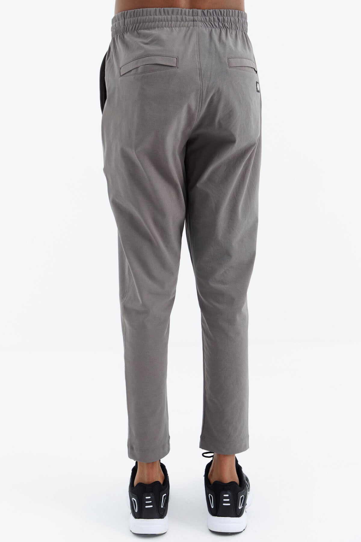 Dark Grey Laced Pocket Detailed Relax Fit Men's Tracksuit Bottom - 84997