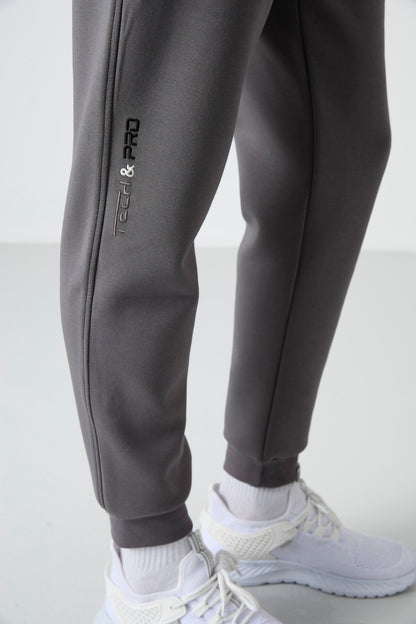 Dark Grey Laced Slim Fit Men's Tracksuit Bottom - 84999