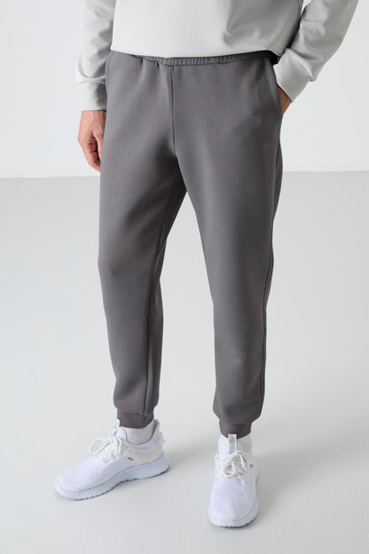 Dark Grey Laced Slim Fit Men's Tracksuit Bottom - 84999