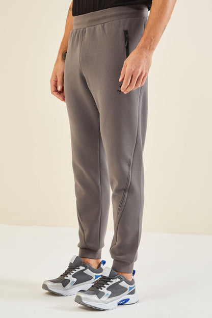 Dark Grey Laced Men's Tracksuit Bottom - 82110