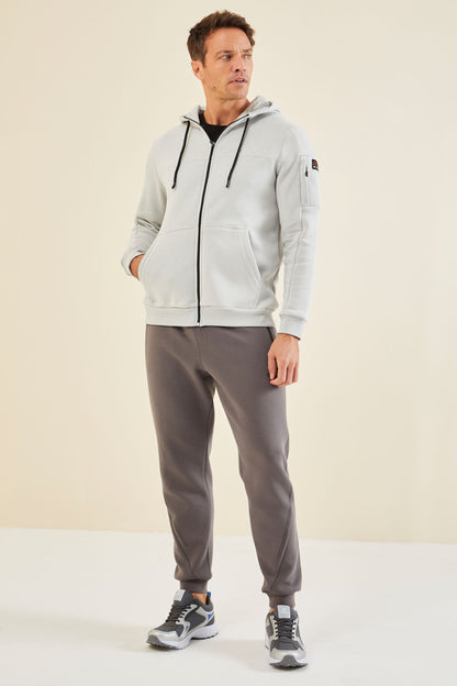Dark Grey Laced Men's Tracksuit Bottom - 82110
