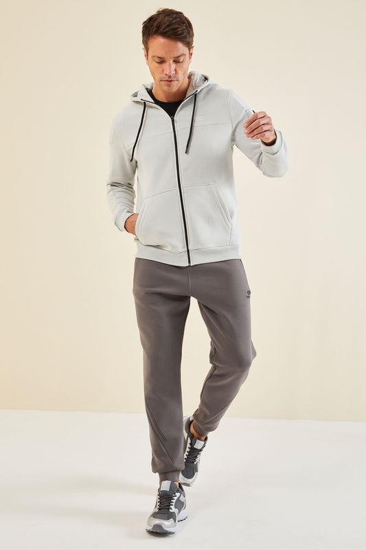Dark Grey Laced Men's Tracksuit Bottom - 82110