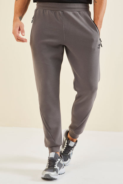 Dark Grey Laced Men's Tracksuit Bottom - 82110