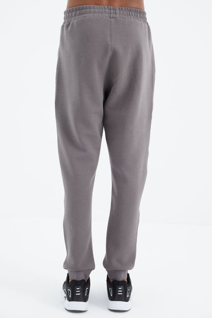 Dark Grey Laced Rib Detailed Relax Fit Men's Tracksuit Bottom - 82100