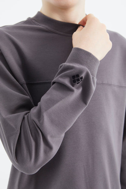 Dark Grey Basic Boys' Sweatshirt - 11173