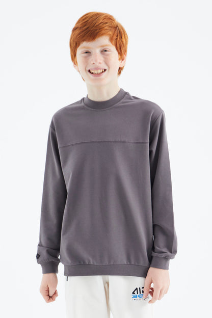 Dark Grey Basic Boys' Sweatshirt - 11173