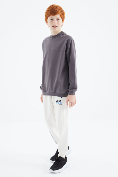 Dark Grey Basic Boys' Sweatshirt - 11173