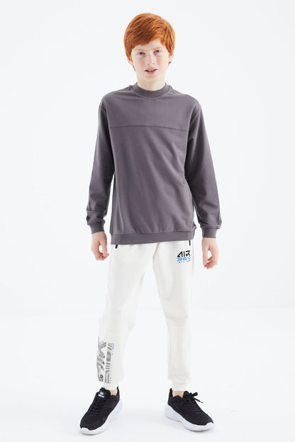 Dark Grey Basic Boys' Sweatshirt - 11173