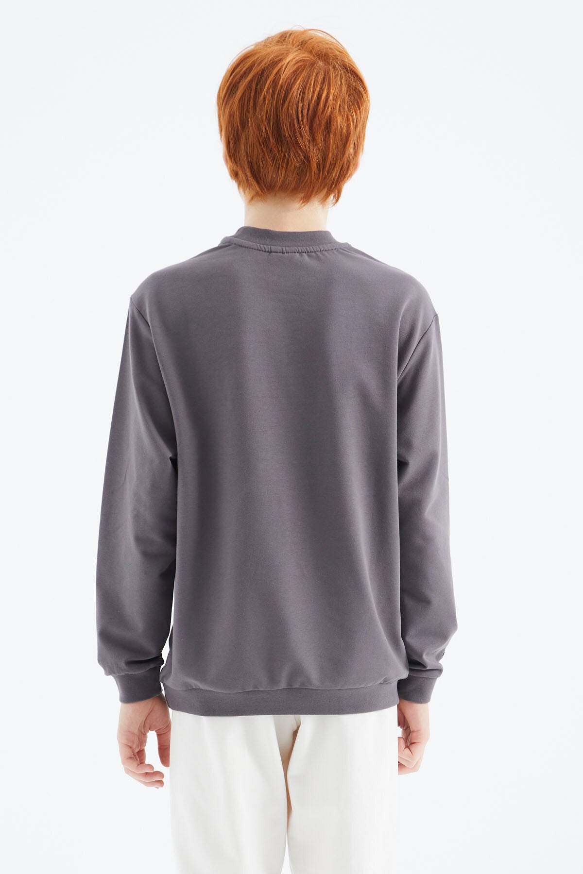 Dark Grey Basic Boys' Sweatshirt - 11173
